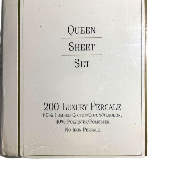 Vintage Croscill Queen Bedding Set Cotton Blend Denim Stripe 200 Luxury Percale - Picture 7 of 10